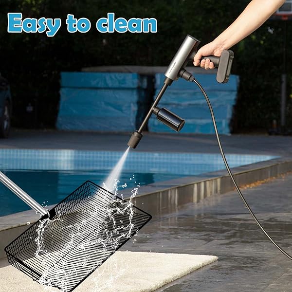 EVDKC 15″ LARGE CHICKEN COOP SCOOPER FOR SAND – HEAVY DUTY STAINLESS STEEL POOP SCOOPER WITH 38-64″ TELESCOPING HANDLE – ADJUSTABLE POULTRY MANURE RAKE & SIFTER SHOVEL FOR EASY CLEANING