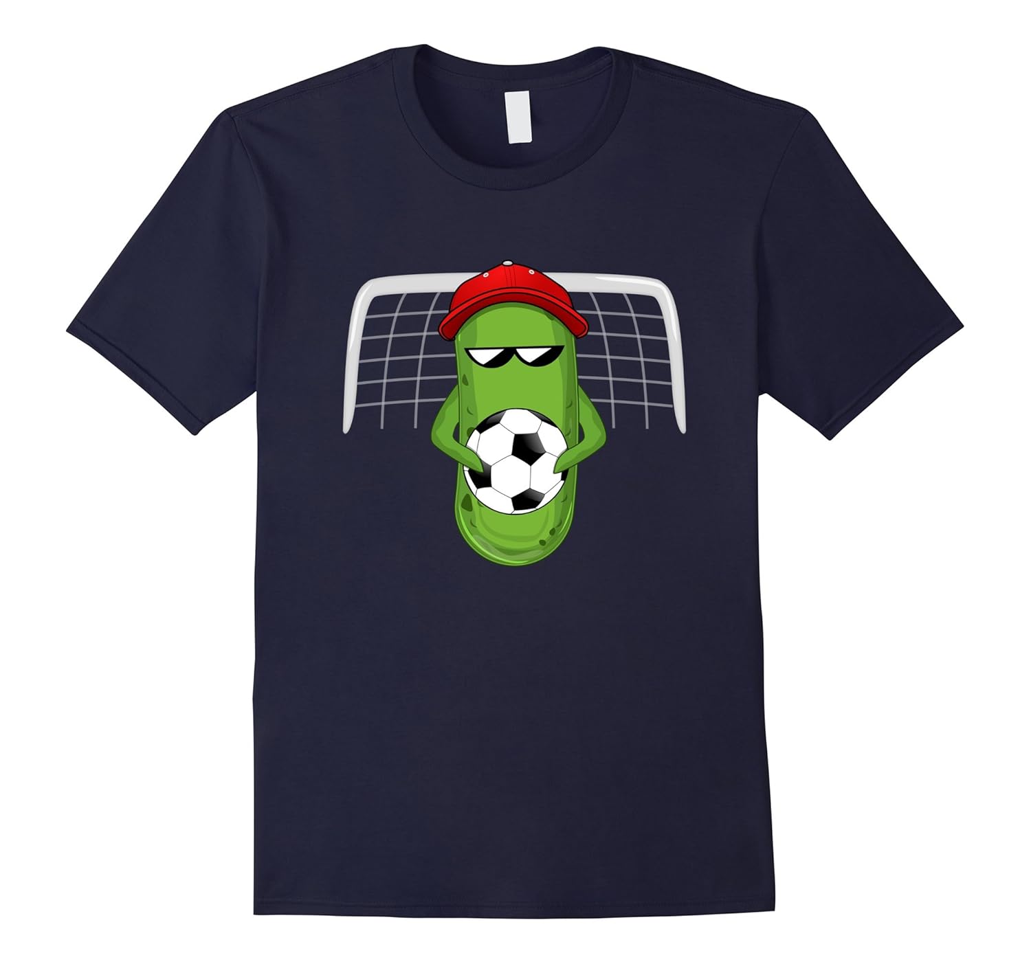 Funny Pickle Playing Soccer T-Shirt-Rose