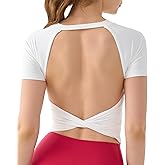 DaiLiWei Open Back Workout Tops for Women Longline Sports Bras Padded Crop Tank Yoga Top Low Back Shirts with Built in Bra