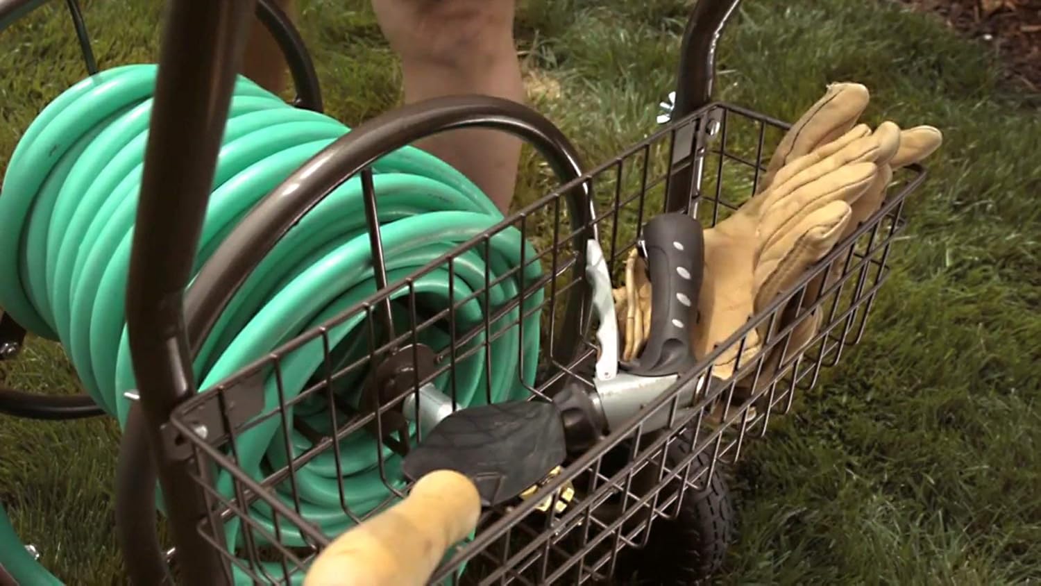 Liberty Garden Residential Grade 4 Wheel 871-M1-1 Garden Hose Reel Cart, Bronze : Wheeled Cart For Garden Hoses : Garden & Outdoor