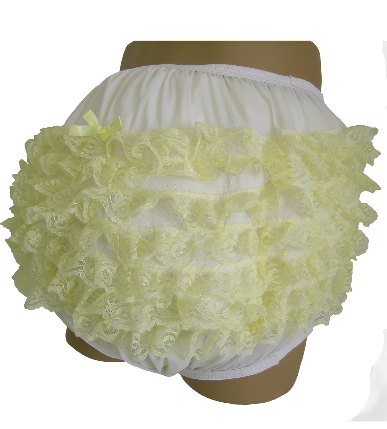 Baby Pants Pastel Yellow Frilly Rhumba Adult Pullon Plastic Pants Medium