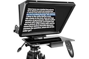 GEIMRSY 16 inch Aluminium Teleprompter for Camcorder, iPad and Remote Control, Compatible with iOS/Android Apps for Short Video and Live Streaming