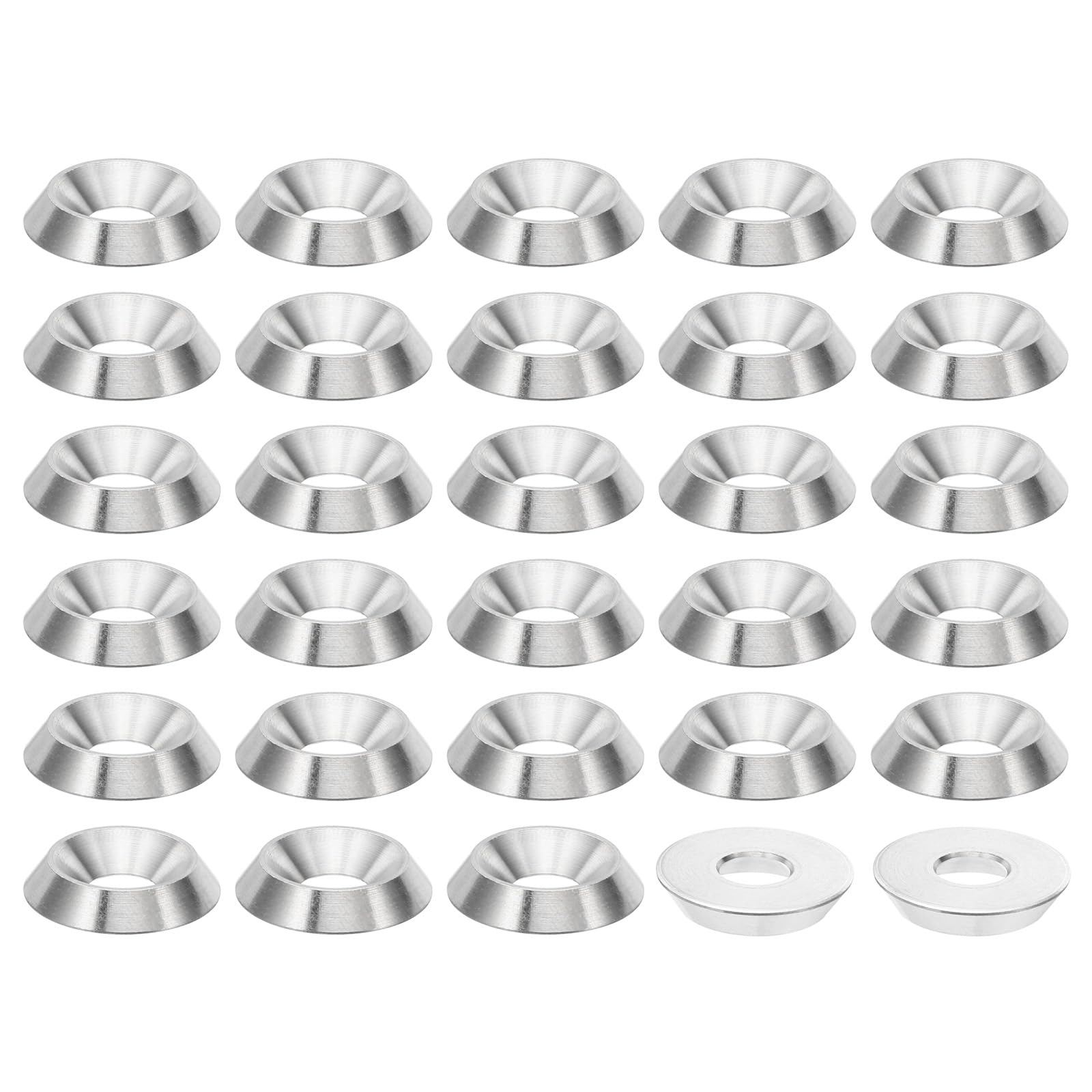 PATIKIL M6 Finish Countersunk Washer, 30pcs 18mm Dia. 3.5mm Tall Solid 304 Stainless Steel CNC Finish Cup Washer Screw Head Gasket for Industrial Construction — image 1