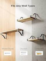 Pipishell 3 Pieces Wall Shelves Wood and Metal Rustic Brown view 8
