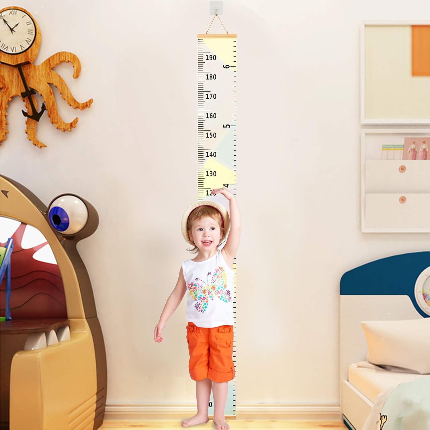 Flamingo Ruler Kids Height Chart ZoomSky Flamingo Baby Growth Chart Removable Roll Up ...