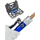 AMZCNC Hydraulic Tube Expander Kit HVAC Swaging Tool 3/8-1-1/8in CT-300 | HVAC Technicians DIY Users Hydraulic Tube Expander Tool 7 Heads Tube Cutter Deburring Kit Copper Pipe Swaging Repair