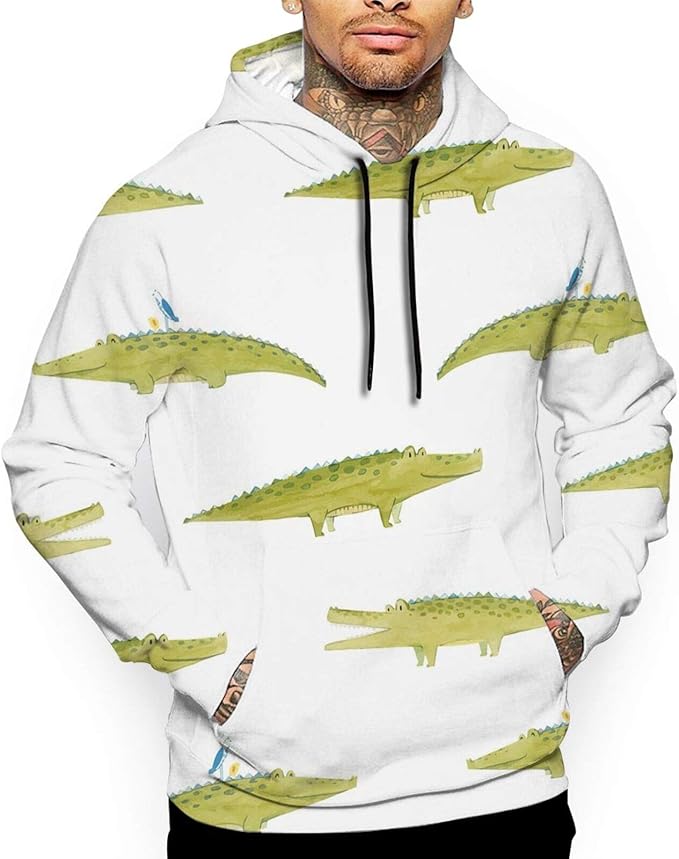 Amazon.com: YDHBCH Watercolor Alligator Hoodies for Men Fashion Graphic