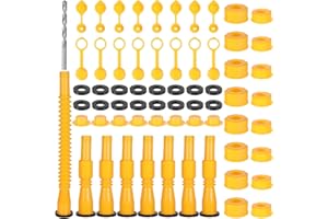 TUCNOEU Stretchable Gas Can Spout Replacement Kit, (8 Kit-Yellow) Gas Can Nozzle Set - Includes Cans Cap, Spout Sealing Cap,Vent Caps, Flexible Pour Nozzle for 1/2/5/10 Gallon Cans