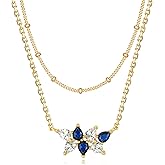 GNIRTSI Dainty Gold Necklaces for Women Cubic Zirconia 14k Gold Plated Layered Necklaces, Simple Diamond Choker Necklaces Trendy Jewelry Gifts