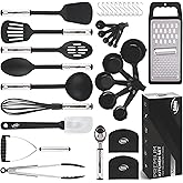 Kitchen Utensils Set 35 PCS Cooking Utensils Set, Nonstick and Heat Resistant Nylon Stainless Steel Silicone Spatula Set - Kitchen Gadgets Home Essentials Kitchen Accessories, Apartment Must Haves