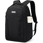 HanTrip Travel Laptop Backpack Carry On, 18 Inch Large Work Backpack School Book Bags, Light Water Resistant Backpacks for Women Men with Luggage Strap Water Bottle Pocket Chest Strap, Black