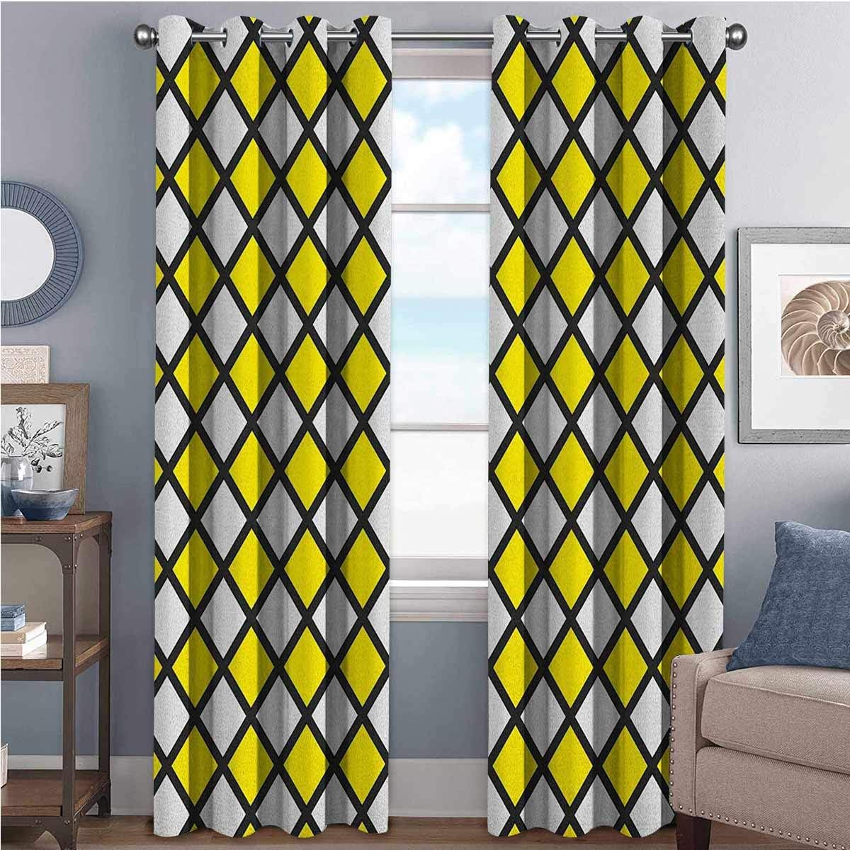 Cortinas opacas amarillas y blancas. Aislamiento de juntas, patrón de