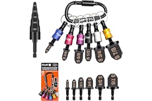 FiLwW Swage Tool HVAC Repairing Set with Bit Holder,Air Conditioner Copper Tube Expander Swaging Tool Drill Bit Copper Pipe Swage, 1/4'', 3/8'',1/2'',5/8'',3/4'',7/8'' Bits Set 13PCS