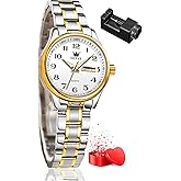 OLEVS Women Watches Gold Silver Stainless Steel Waterproof Analog Large Easy Reader Day Date Ladies Wrist Watches