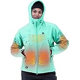 DEWBU Heated Jacket for Women with 12V Battery Pack Winter Outdoor Soft Shell Electric Heating Coat
