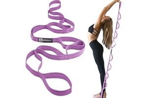 A AZURELIFE Premium Durable Stretch Straps with Loops, Stretching Strap for Physical Therapy, Multi-Loop Yoga Strap Fitness Exercise Strap for Yoga, Pilates, Dance, Flexibility&Exercise