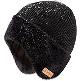 TOP-EX DryKnit™ Waterproof Fleece Lined Beanie with Ear Flaps – Merino Wool Thermal Hat for Men