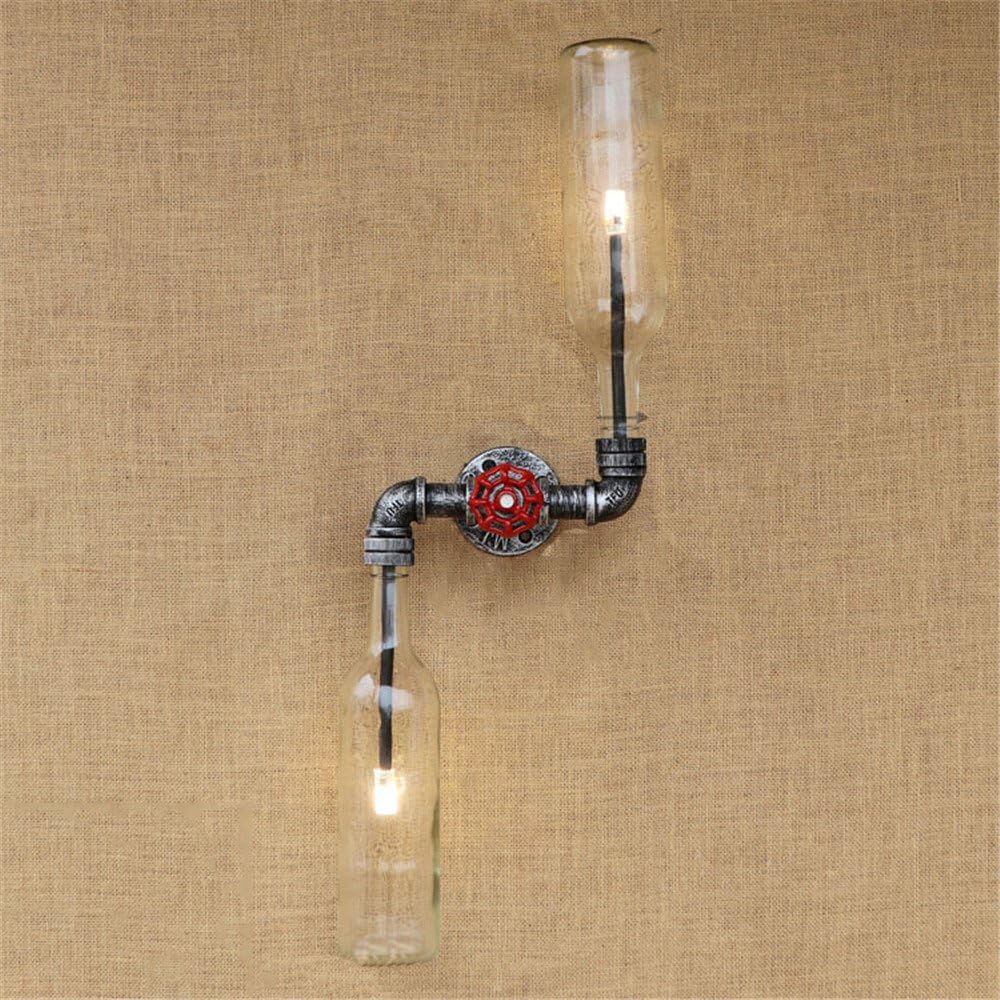 ShengYe Modern Vintage Sconce Wall Light Wall Lamp Vintage Nostalgic Living Room Study Cafe Restaurant Iron Loft Bookshelf Bottle Hose Wine Bottom Wall Light [Energy Class A+++]