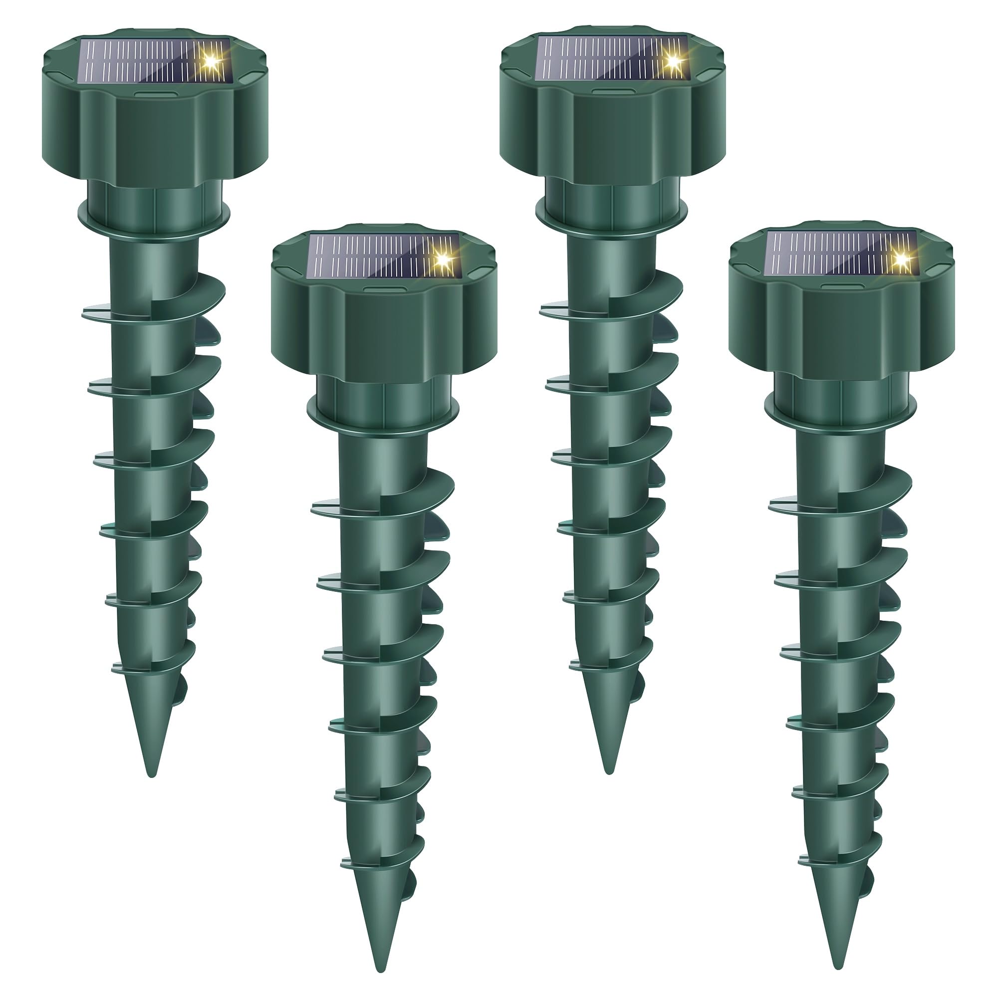 Photo 1 of Mole Repellent Solar Powered – Ultrasonic Animal Deterrent Stakes for Gopher, Snake, Vole, Groundhog – Waterproof Sonic Spikes for Yard, Lawns, Garden & Outdoor (4 Pack)