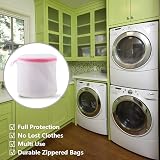flintronic 3 x Cylindrical Laundry Bags with Zip - Mesh Washing Net Set view 8