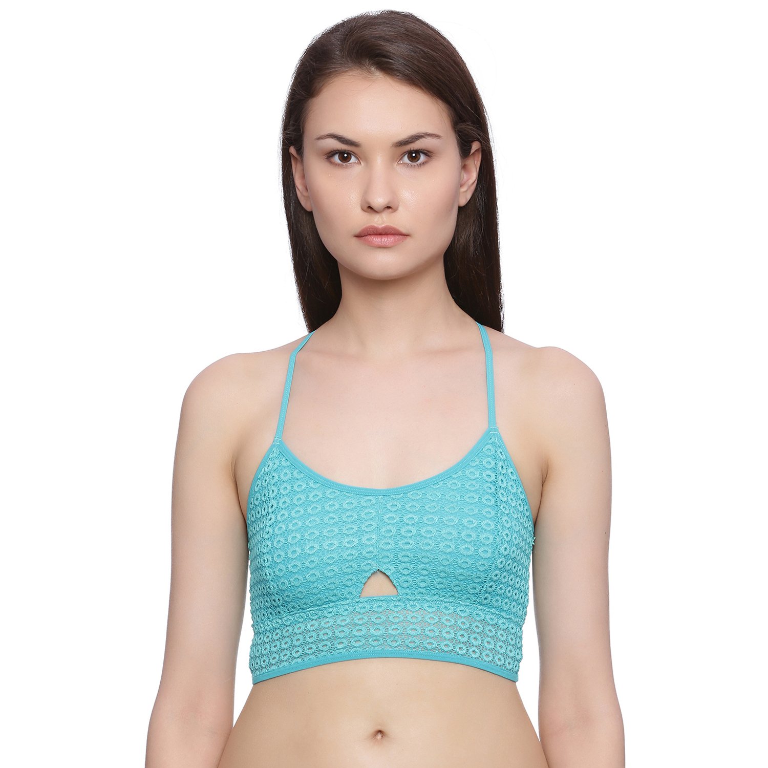 zivame made to layer medallion lace bralatte- blue