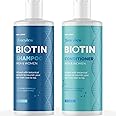 Volumizing Biotin Shampoo and Conditioner Set - Sulfate Free Shampoo and Conditioner for Dry Damaged Hair Care - Thinning Hai