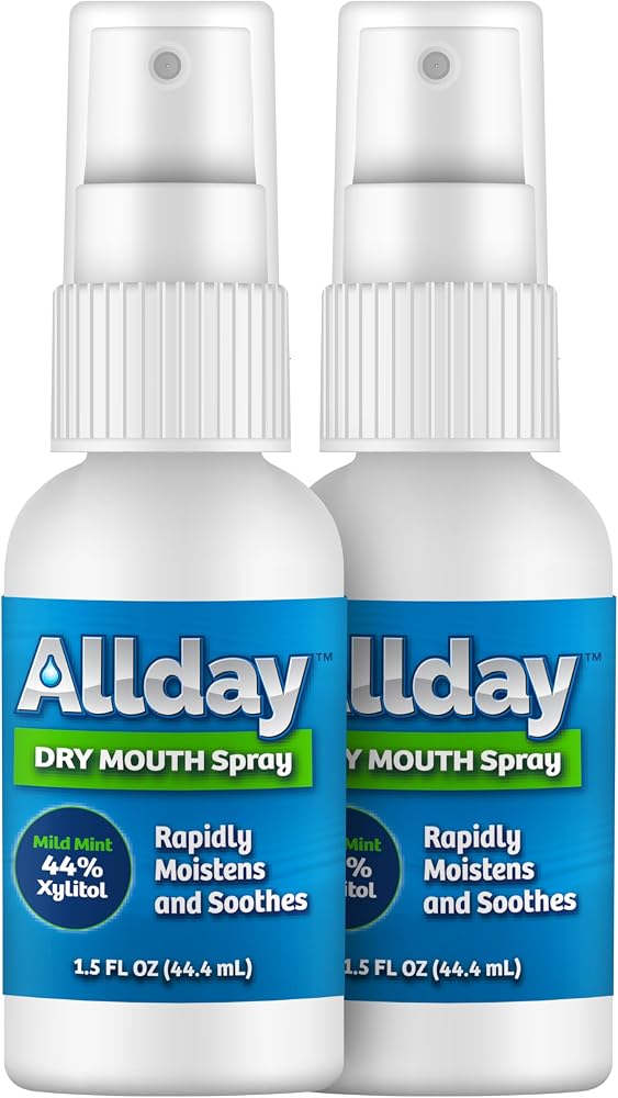 Allday Dry Mouth Spray - Maximum Strength Xylitol, Fast Acting, Non-Acidic (Pack of 2)
