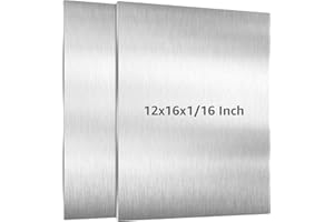 AMZDEPOT 2 Pack 6061 T651 Aluminum Sheet Metal 12" x 16" x 1/16" (0.06") Rectangle Metal Plate Covered with Protective Film, 1.5mm Flat Aluminum Plate for Crafting and Industry