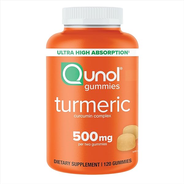 QUNOL TURMERIC GUMMIES, GUMMY WITH 500MG TURMERIC CURCUMIN,...