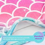 WERNNSAI Mermaid Tail Blanket Plush Wearable Kids Rainbow Scales 110x40cm view 5