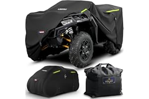 LI LIBZAKI 600D ATV Cover Waterproof Heavy Duty Trailerable 4 Wheeler Quad All Season Weather Proof Outdoor UV Protection for Polaris Kawasaki Yamaha Suzuki Can-Am Black-L