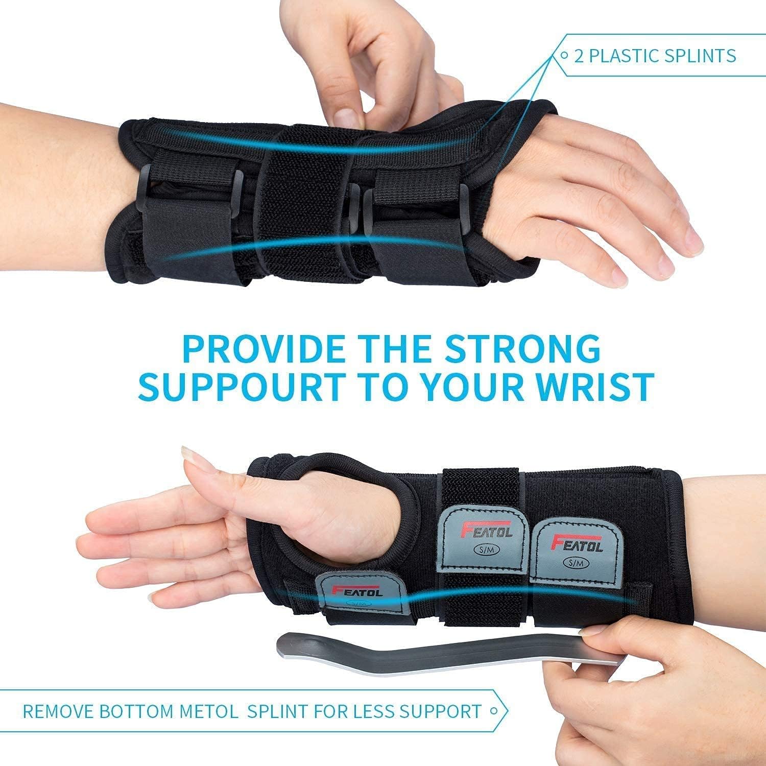 Wrist Brace for Carpal Tunnel, Adjustable Wrist Support Brace with Splints Right Hand, Small/Medium, Arm Compression Hand Support for Injuries, Wrist Pain, Sprain, Sports: Health & Personal Care
