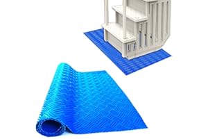 DXMIMER Swimming Pool Ladder Mat,Swimming Pool Step Mat with Non-Slip Texture - Blue Protective Pools Step Pad, Pool Accessories for Above Ground Stairs(36 X 24 Inch)