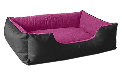 BedDog Hundebett LUPI, Hundesofa aus Cordura, Microfaser-Velours, waschbares Hundebett mit Rand, Hundekissen Vier-eckig, für 