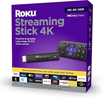 Roku 3820EU Streaming Stick 4K HD HDR Media Player Black