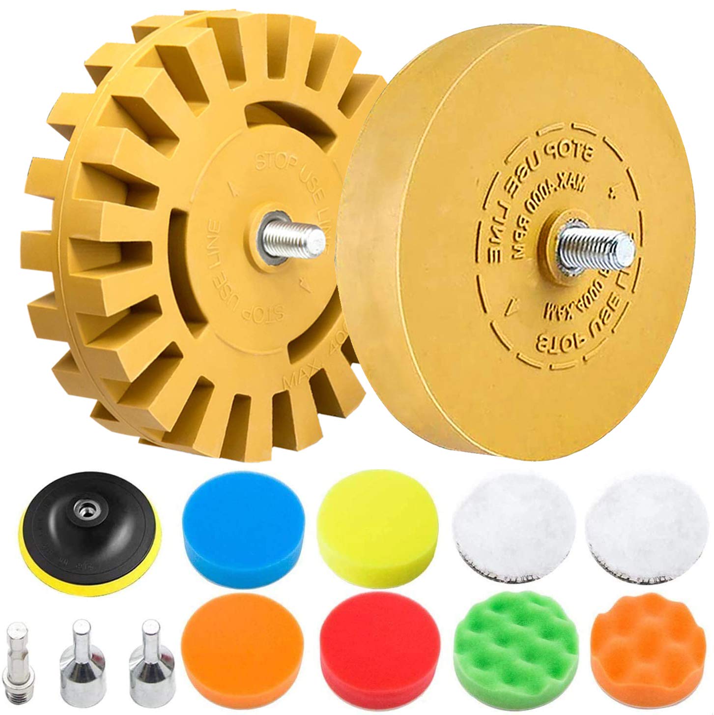 VONDERSO Eraser Wheel, 4 Inch Stripe Rubber Wheel Car Decal Adhesive