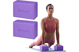 Gaiam Yoga Block - Supportive Latex-Free Eva Foam - Soft Non-Slip Surface with Beveled Edges for Yoga, Pilates, Meditation - Yoga Accessories for Stability, Balance, Deepen Stretches