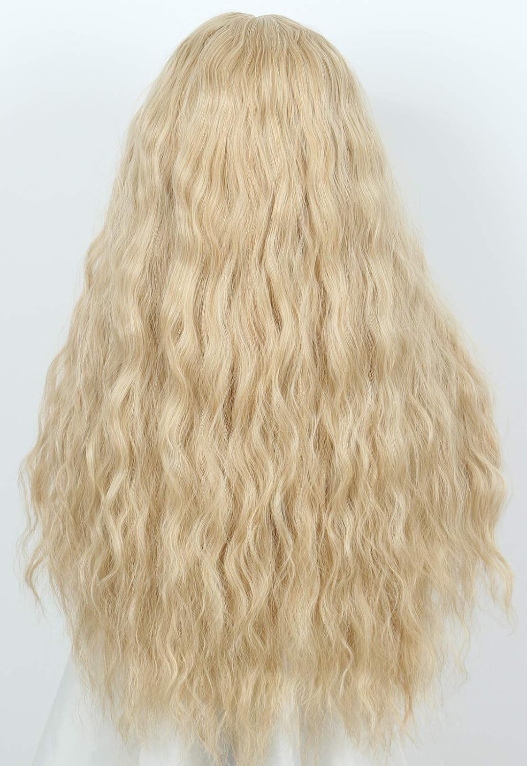 Linfairy Long Wavy Wigs Halloween Cosplay Costume Wig for Women Party with flower Crown(Long blonde), 2 Piece Set - Image 4