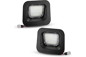 LESAUCE Full LED Clear Lens License Plate Light For 2003-2018 Dodge RAM 1500 2500 3500 Pickup Truck, 6000K Cool White, Tag Lamp Assembly Replacement，2PCS