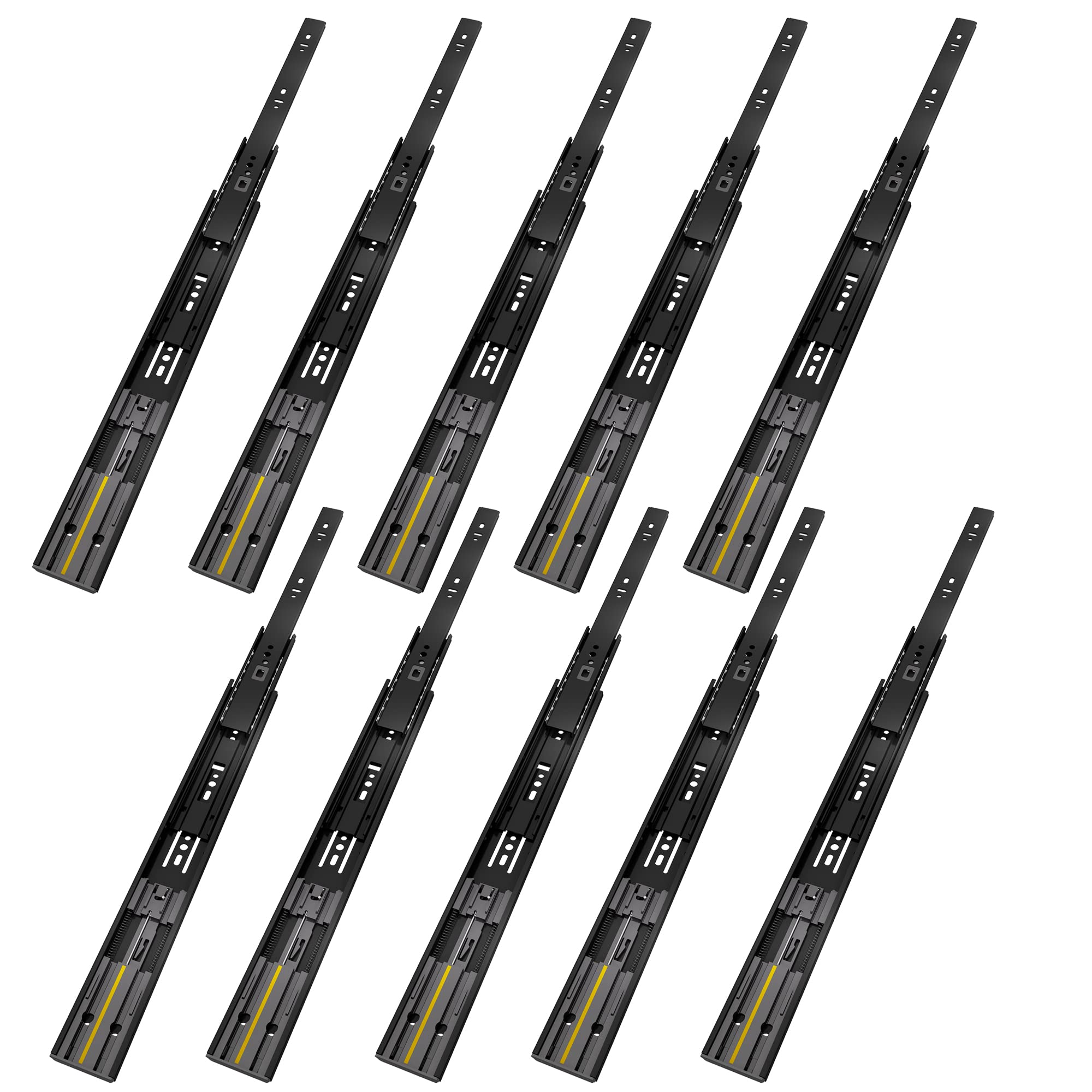 VADANIA 300mm Soft Close Drawer Runners #K45 Black, 45kg Load Capacity Full Extension Ball Bearing, Side Mount, Self Close Slides for Kitchen Cabinet, Bedstand, Office Drawers, 5 Pair (10 Packs) — image 1