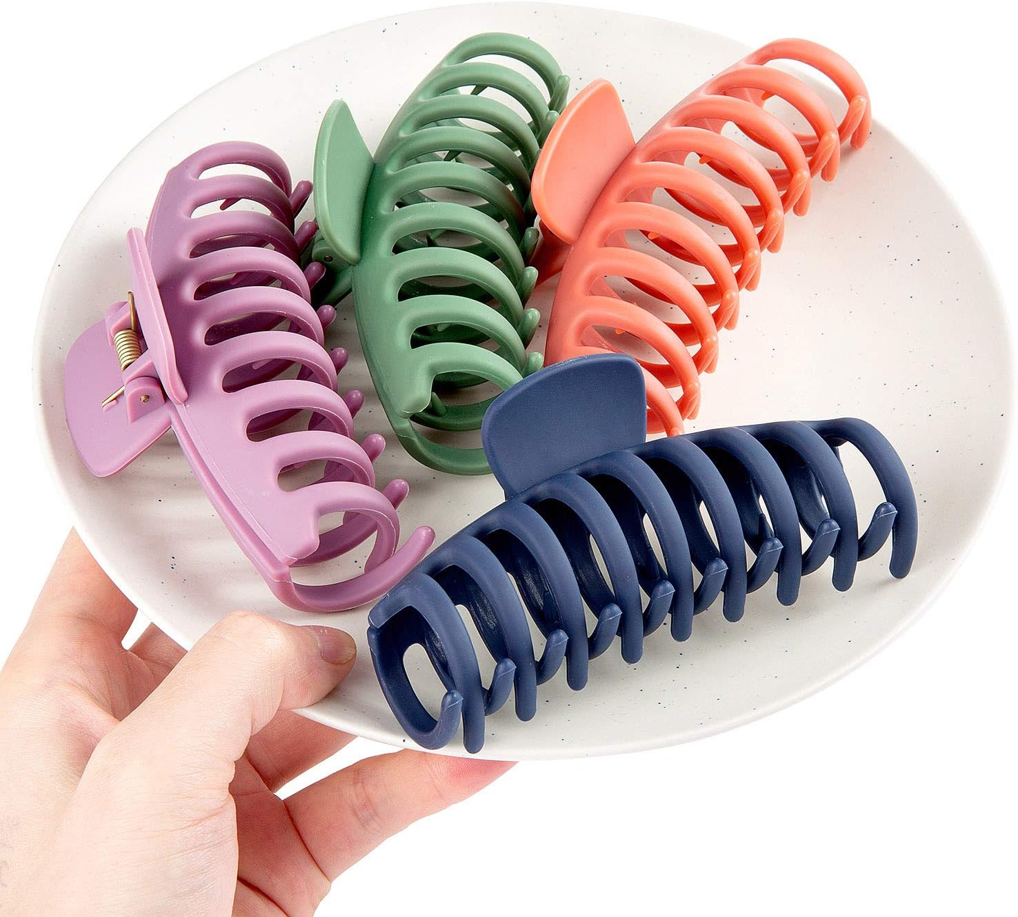 Plastic Hair Claw Clips,Comius Sharp 4 Pieces Women Thick Hair Claw Clamps,Hair Clips