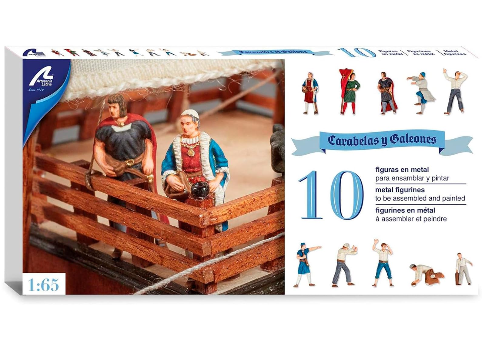 Artesanía Latina 22411F. Set of 10 Metal Figurines 1:65 for Galleons and Caravels