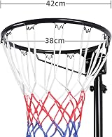 Yaheetech Netball Post Height Adjustable Stand 305 cm Regulation Hoop view 5