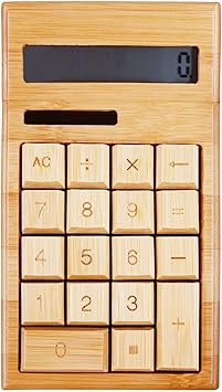 Amazon きざむ バンブー 電卓 おしゃれ 竹製 ソーラー 計算機 12桁 プレゼント ビジネス電卓 文房具 オフィス用品