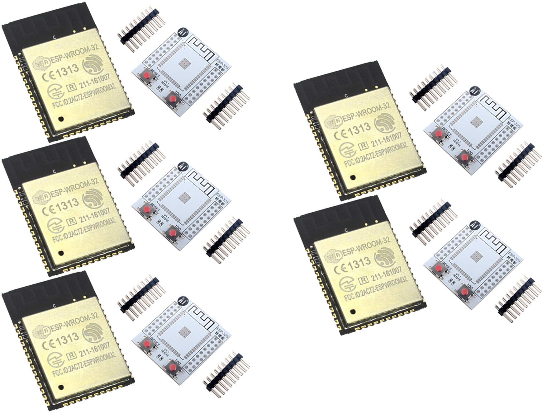 5pcs ESP-WROOM-32 ESP32 ESP-32S ESP-32 Bluetooth and WIFI Dual Core CPU DOIT + 5pcs adaptador Board plate