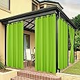 BONZER Outdoor Curtains for Patio Waterproof Thick Privacy Grommet Sunlight Blocking Outside Curtains for Porch Pergola Gazebo Deck, 1 Panel, 54W x 84L inch, Green
