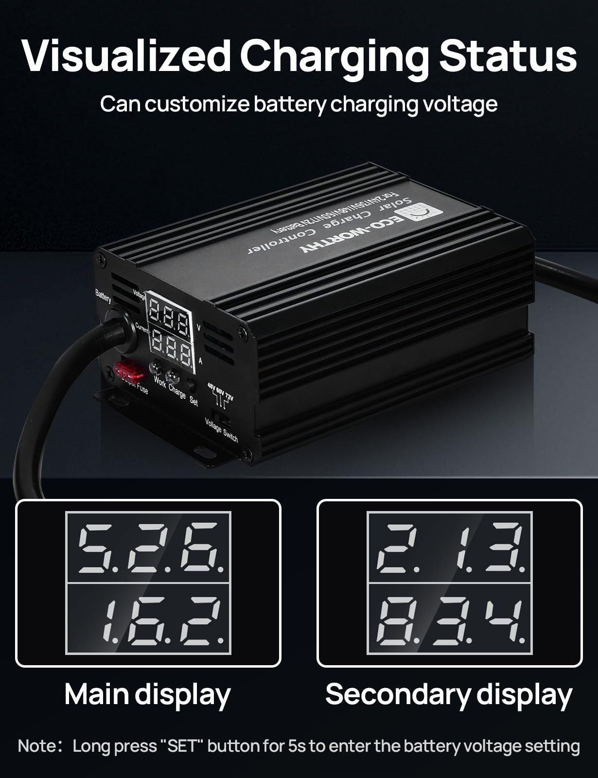 Mua ECO-WORTHY 12A Boost MPPT Solar Charge Controller Solar Panel ...