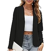 OYOANGLE Women's Open Front Cardigans Long Sleeve Work Dressy Casual Fall Jackets Outerwear