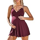 Charmo Ribbed Maternity Swimsuit One Piece Swim Dress Scalloped V Neck Pregnancy Bathing Suit 2026 Skirt Swimwear