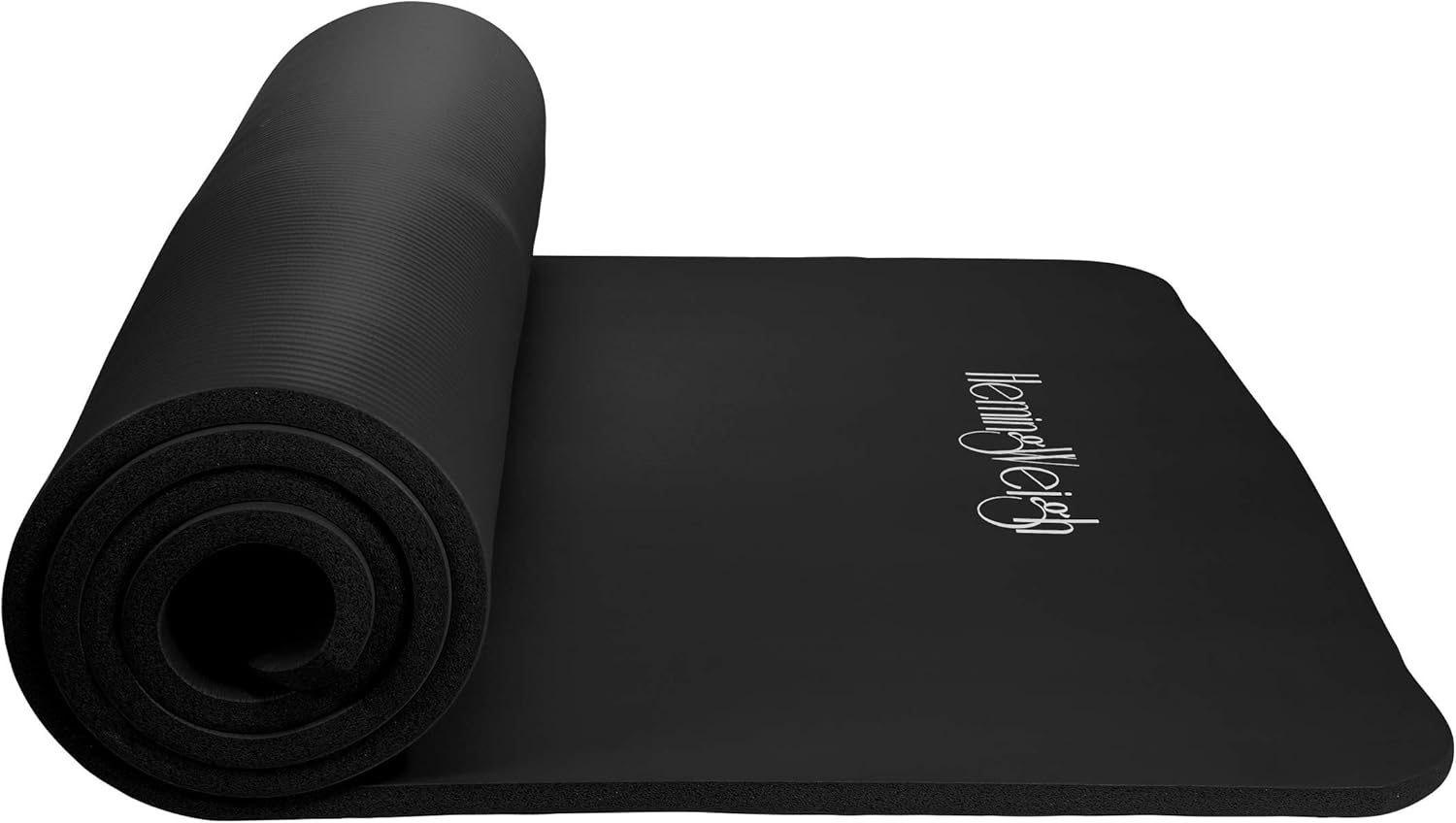 HemingWeigh Super Thick Extra Comfy Moisture-Resistant Durable NBR Yoga Mat 1/4 Inch Light Weight; Perfect for Yoga Exercise Workout Mat with Carrying Strap; 6 x 2 Feet Black : Sports & Outdoors